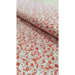 Tissu popeline - Liberty rouge - x10cm